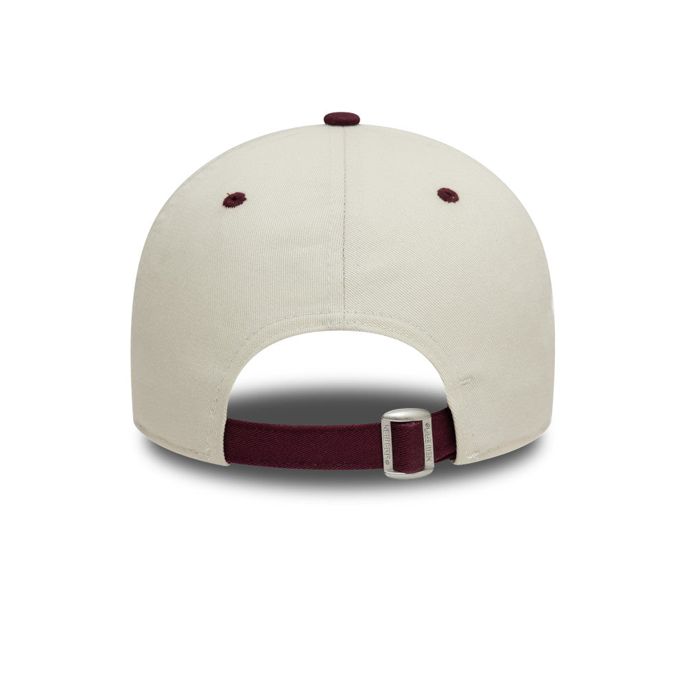 AS Roma FC Hat - 2Tone Ivory Maroon Contrast Visor Serie A 9Forty Strapback Cap - New Era